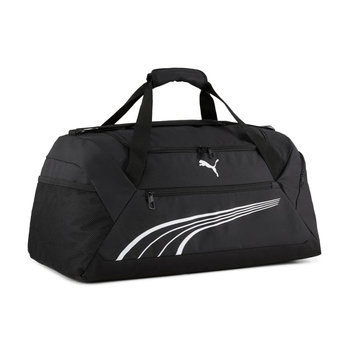 Discount Borsone sportivo nero con tasche e tracolla con logo Phase Borse Sportive