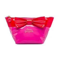 Clearance Busta beauty case fucsia e rossa con fiocco Sweet Stripes Donna Beauty Case E Trousse