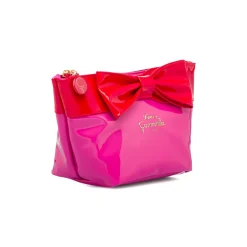 Clearance Busta beauty case fucsia e rossa con fiocco Sweet Stripes Donna Beauty Case E Trousse