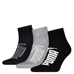 Discount Calzini corti 3 paia Unisex nero e grigio con logo Donna Abbigliamento Puma|Calzini Sportivi
