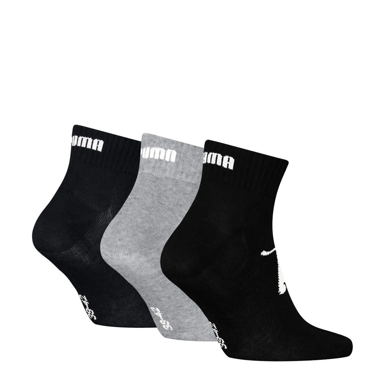 Discount Calzini corti 3 paia Unisex nero e grigio con logo Donna Abbigliamento Puma|Calzini Sportivi