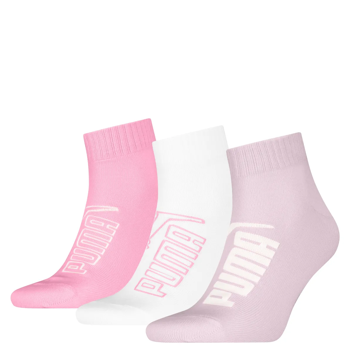 Online Calzini corti da Donna 3 paia rosa, bianco e lilla Donna Calzini Sportivi|Abbigliamento Puma