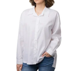 Sale Camicia bianca da donna in cotone Donna Camicie Donna|Abbigliamento Moda Donna