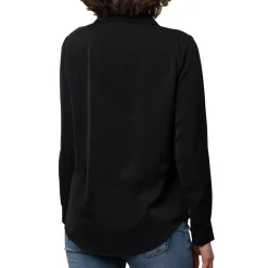 Hot Camicia da donna nera in tessuto velato Donna Camicie Donna