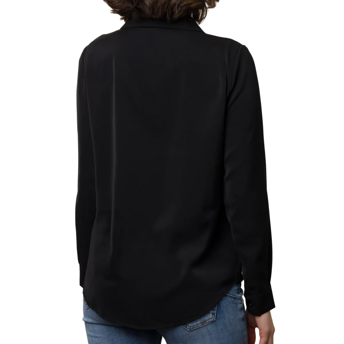 Hot Camicia da donna nera in tessuto velato Donna Camicie Donna