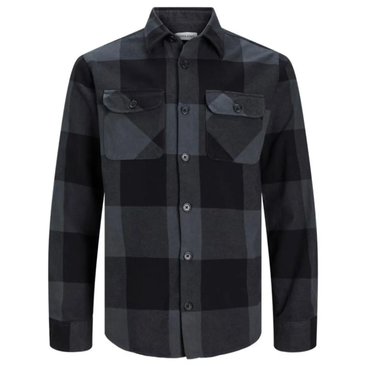 Camicia da uomo nera e grigia con bottoni Uomo Camicie Uomo