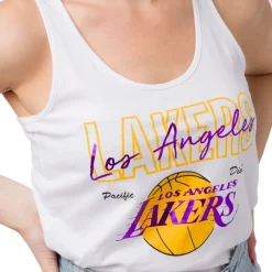 Canotta sportiva bianca da Donna in Cotone con stampa LA Lakers NBA Donna Abbigliamento Nba|T-Shirt Donna