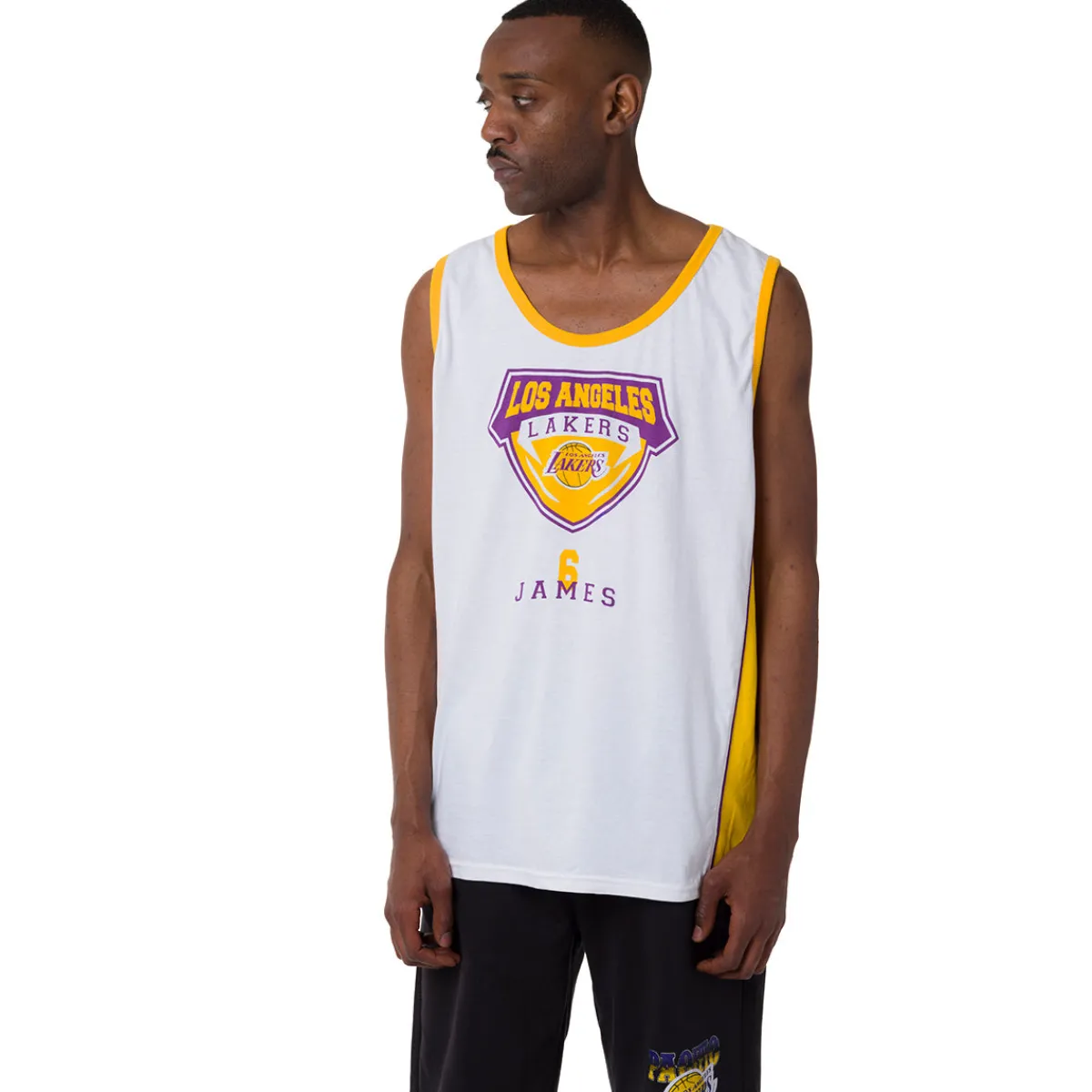 Discount Canotta sportiva da Uomo in Cotone bianca della squadra LA Lakers NBA Uomo Abbigliamento Nba|T-Shirt Uomo