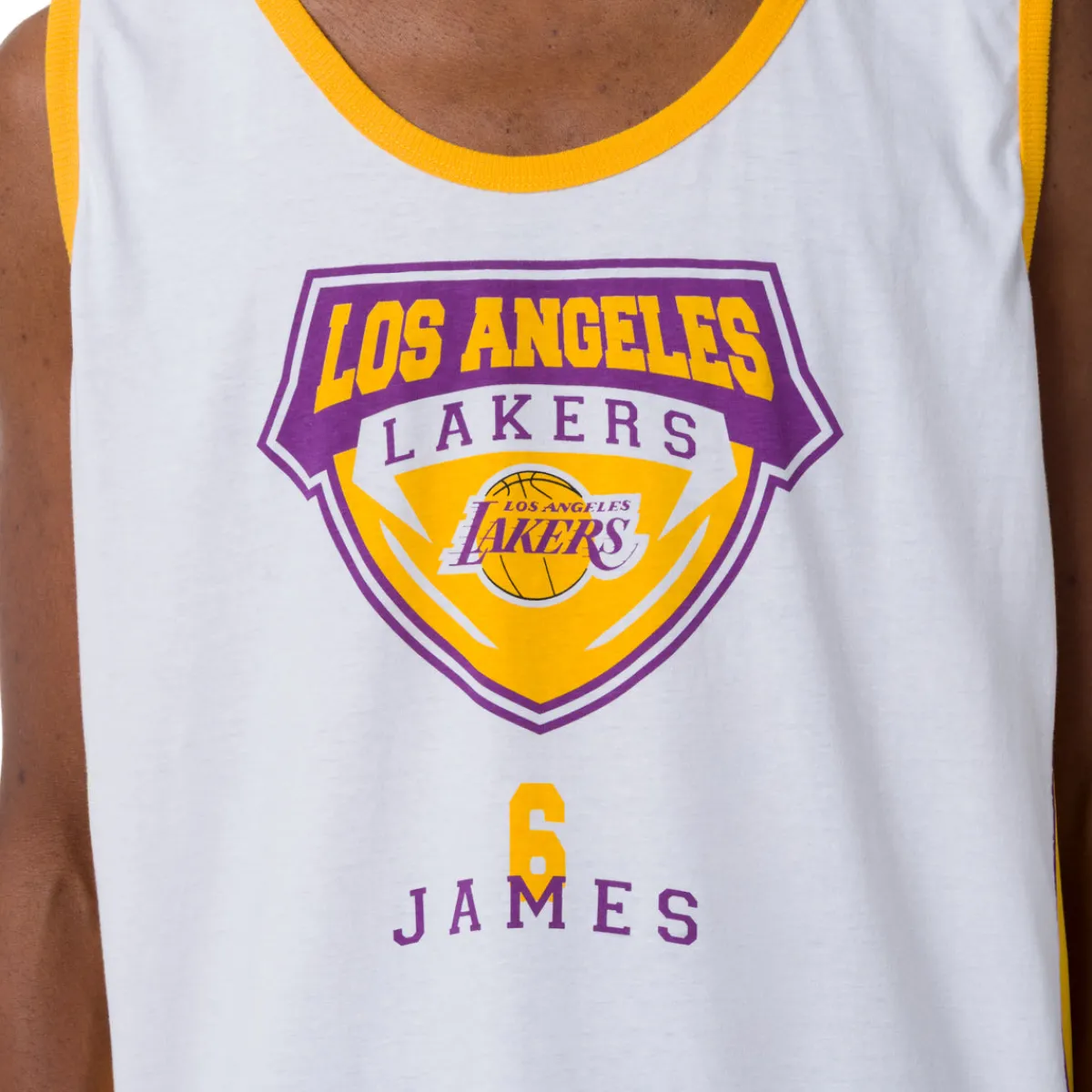 Discount Canotta sportiva da Uomo in Cotone bianca della squadra LA Lakers NBA Uomo Abbigliamento Nba|T-Shirt Uomo