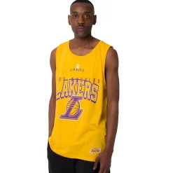 Online Canotta sportiva da Uomo in Cotone gialla della squadra LA Lakers NBA Uomo Abbigliamento Nba|T-Shirt Uomo