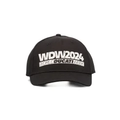 Cappellino da uomo nero con logo WDW2024 Uomo Cappellini|Cappelli Uomo