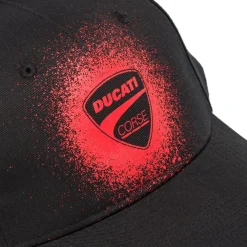 Clearance Cappellino nero da Uomo Corse con logo effetto spray Uomo Cappellini|Cappelli Uomo