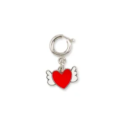 Sale Charm Cuore con Ali rosso e argento accessorio decorativo Donna Charms ✨