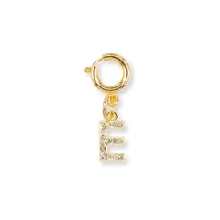 Online Charm Lettera E con strass oro decorazione scarpe e borse Donna Charms ✨