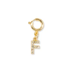 Online Charm Lettera F strass oro accessorio per scarpe borse Donna Charms ✨