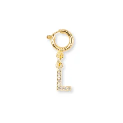 Hot Charm Lettera L strass oro decorazione personalizzata Donna Charms ✨