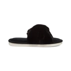 New Ciabatta a fascia in pelliccia sintetica nera da donna Donna Ciabatte Donna