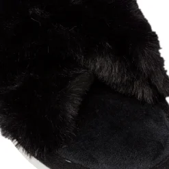 New Ciabatta a fascia in pelliccia sintetica nera da donna Donna Ciabatte Donna
