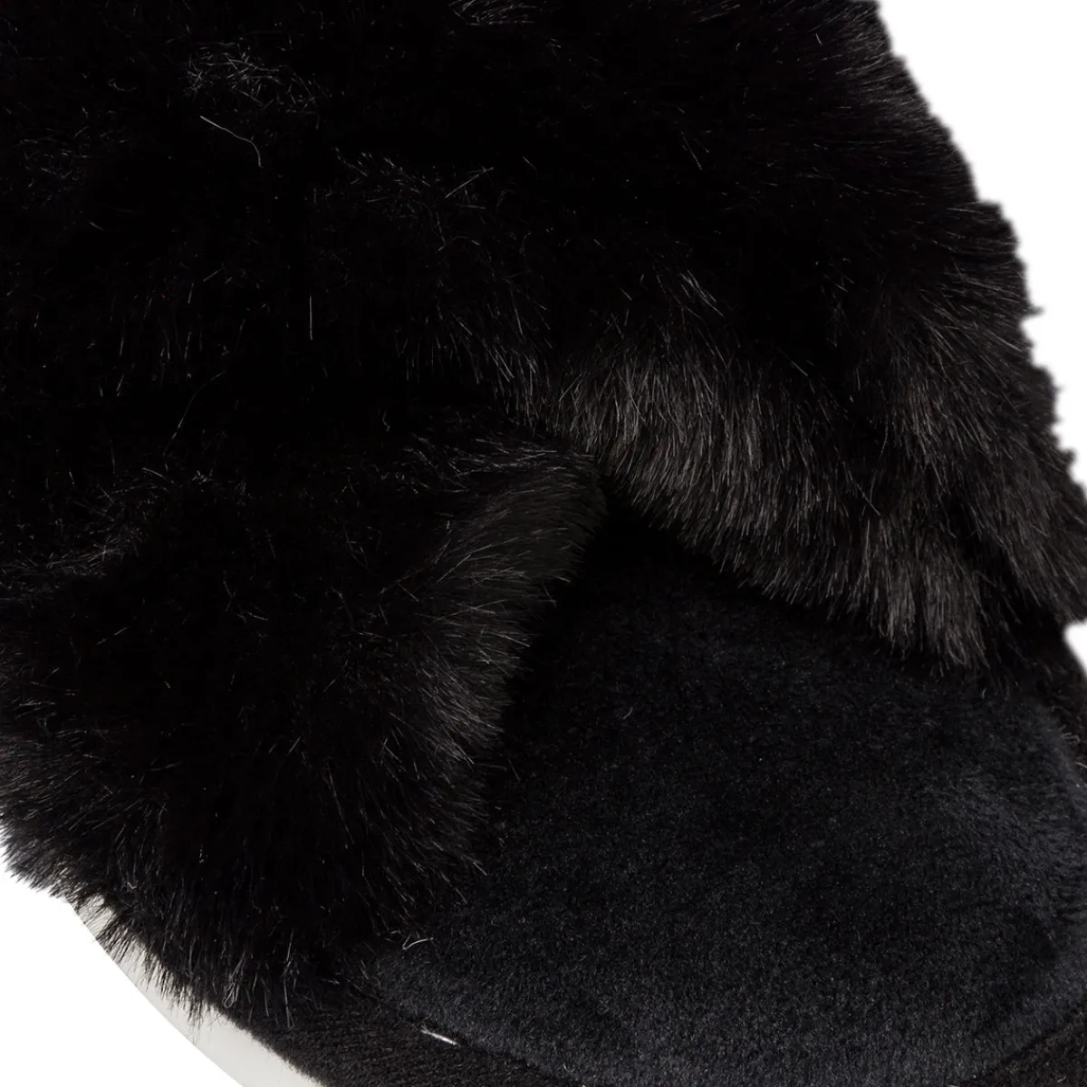 New Ciabatta a fascia in pelliccia sintetica nera da donna Donna Ciabatte Donna