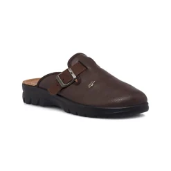 Sale Ciabatta da Uomo Marroni con Fibbia Regolabile Uomo Look Marrone Uomo 👞