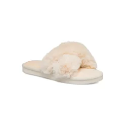 Outlet Ciabatte a fascia in pelliccia sintetica panna da donna Donna Ciabatte Donna