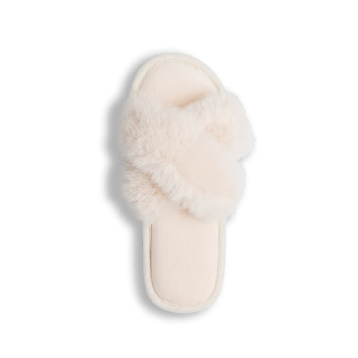 Outlet Ciabatte a fascia in pelliccia sintetica panna da donna Donna Ciabatte Donna