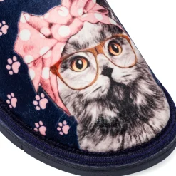 Hot Ciabatte blu da Donna con gatto Donna Ciabatte Donna