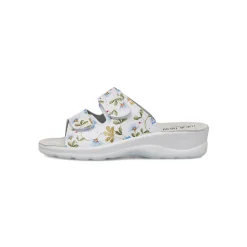 Hot Ciabatte da Donna con doppia fascia bianche con stampa floreale Donna Ciabatte Donna