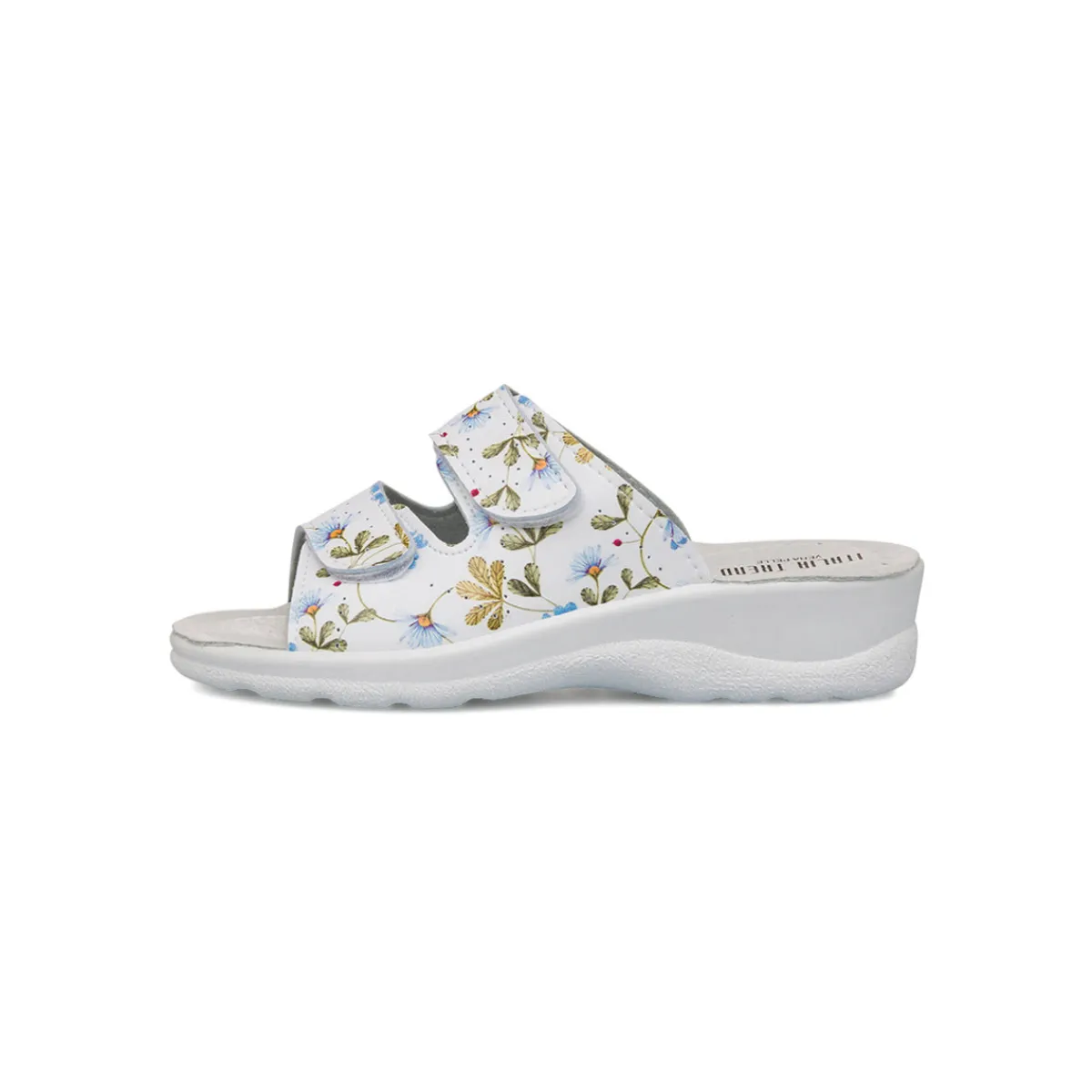 Hot Ciabatte da Donna con doppia fascia bianche con stampa floreale Donna Ciabatte Donna