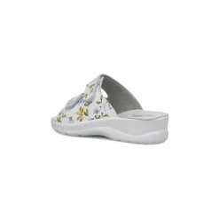 Hot Ciabatte da Donna con doppia fascia bianche con stampa floreale Donna Ciabatte Donna