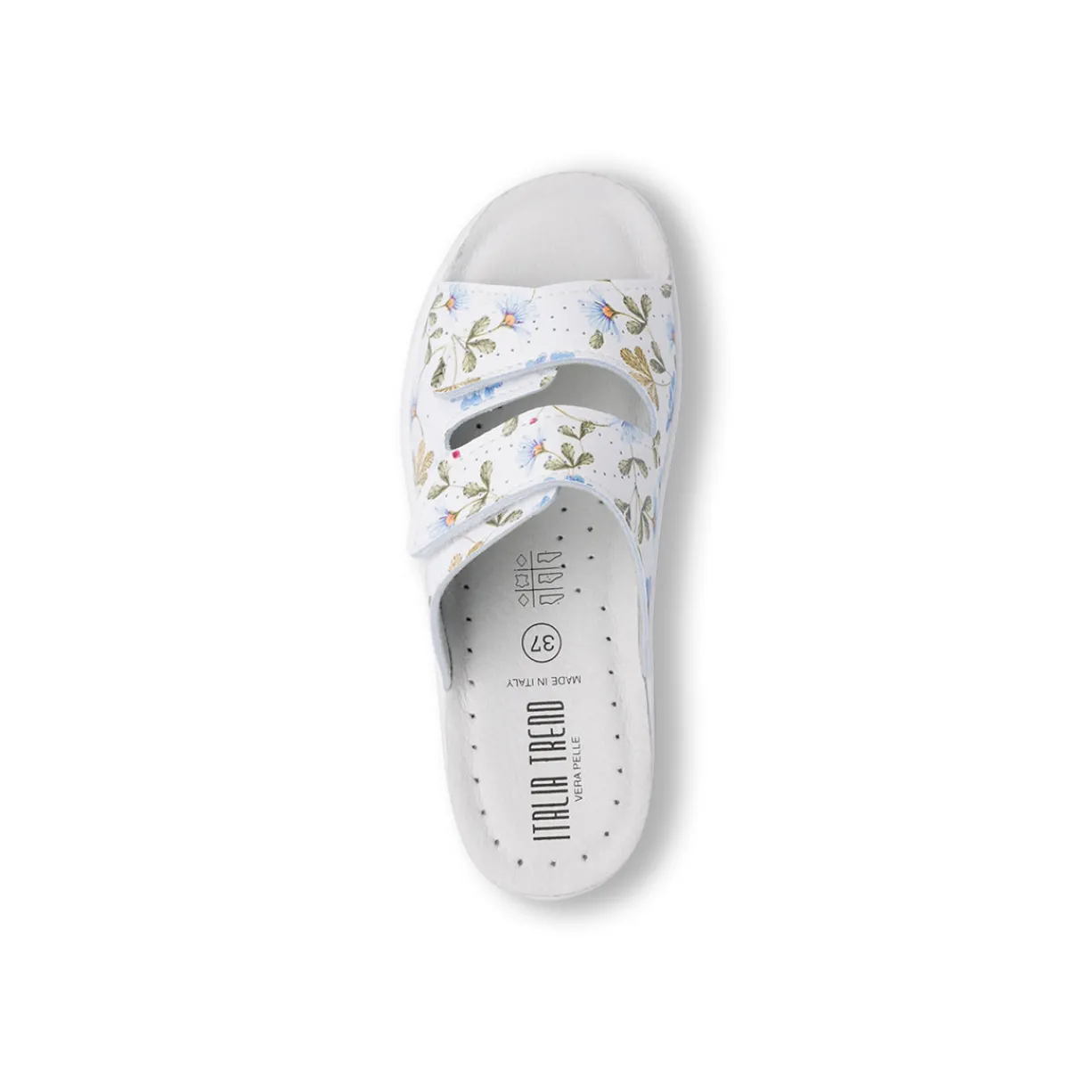 Hot Ciabatte da Donna con doppia fascia bianche con stampa floreale Donna Ciabatte Donna