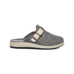 Clearance Ciabatte da Donna grigie in feltro con fibbia Donna Ciabatte Donna
