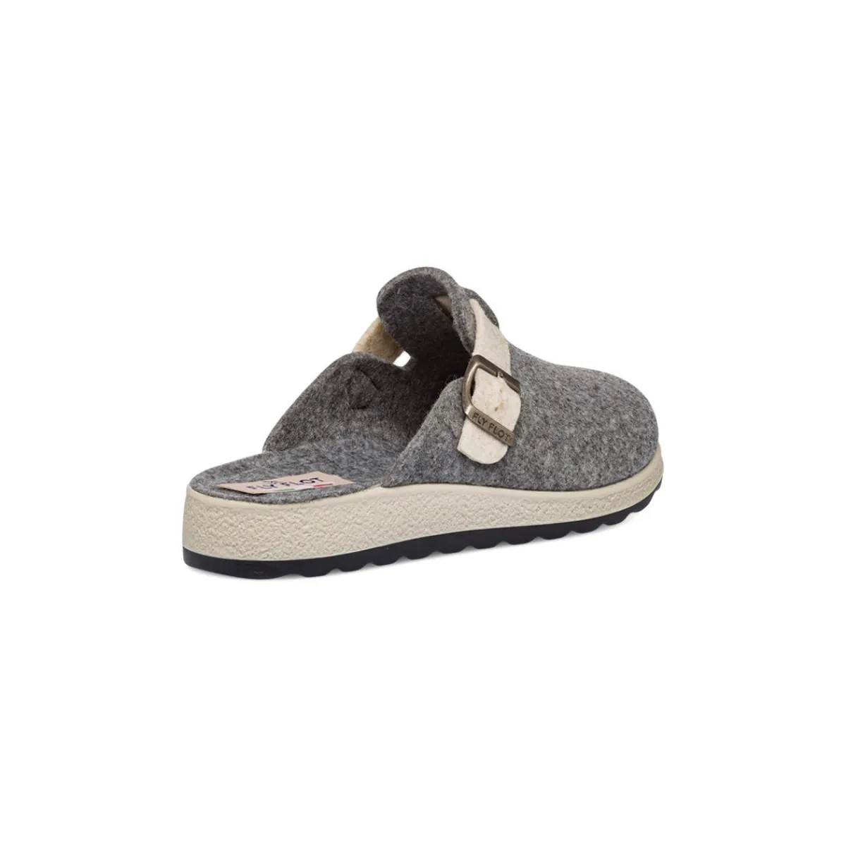 Clearance Ciabatte da Donna grigie in feltro con fibbia Donna Ciabatte Donna