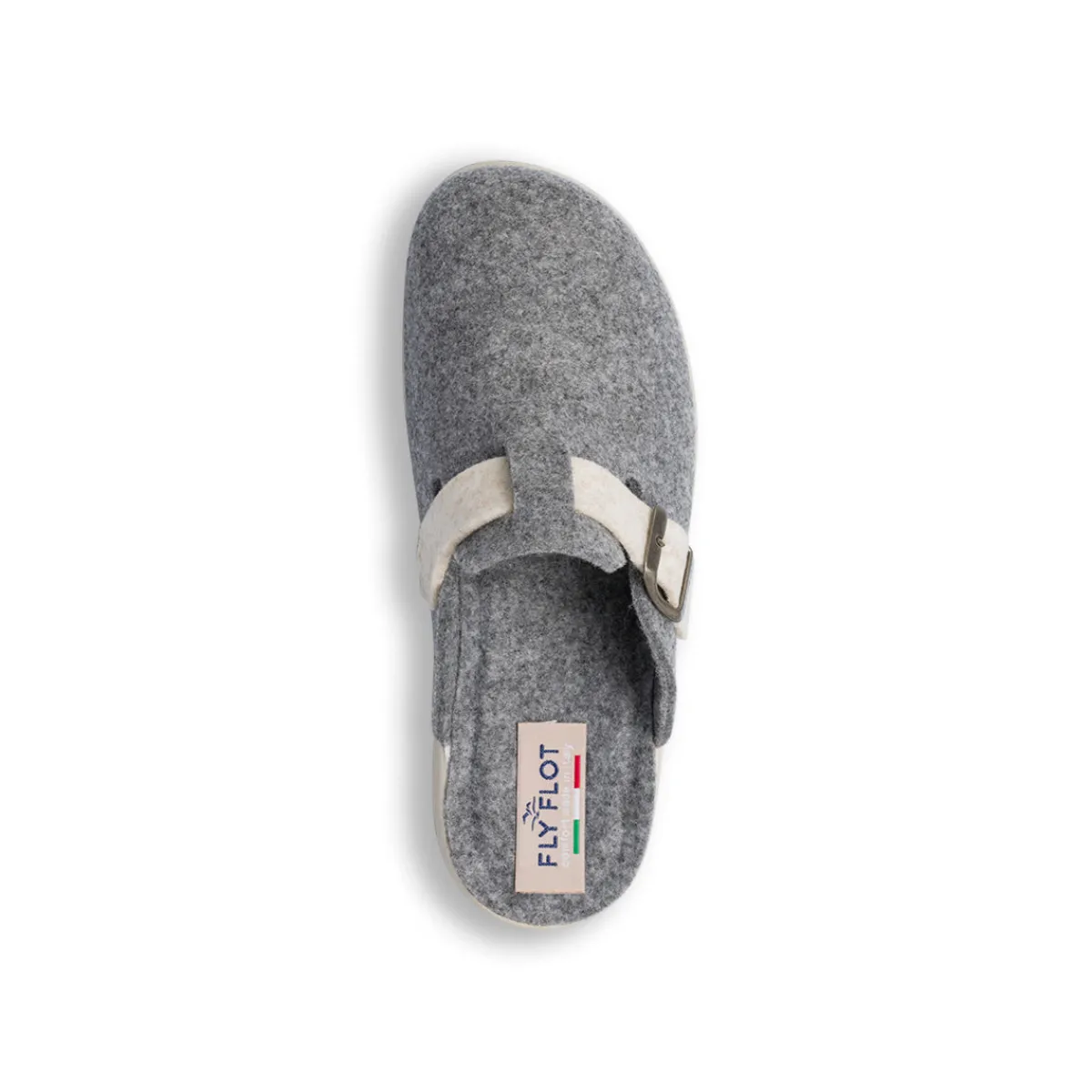 Clearance Ciabatte da Donna grigie in feltro con fibbia Donna Ciabatte Donna