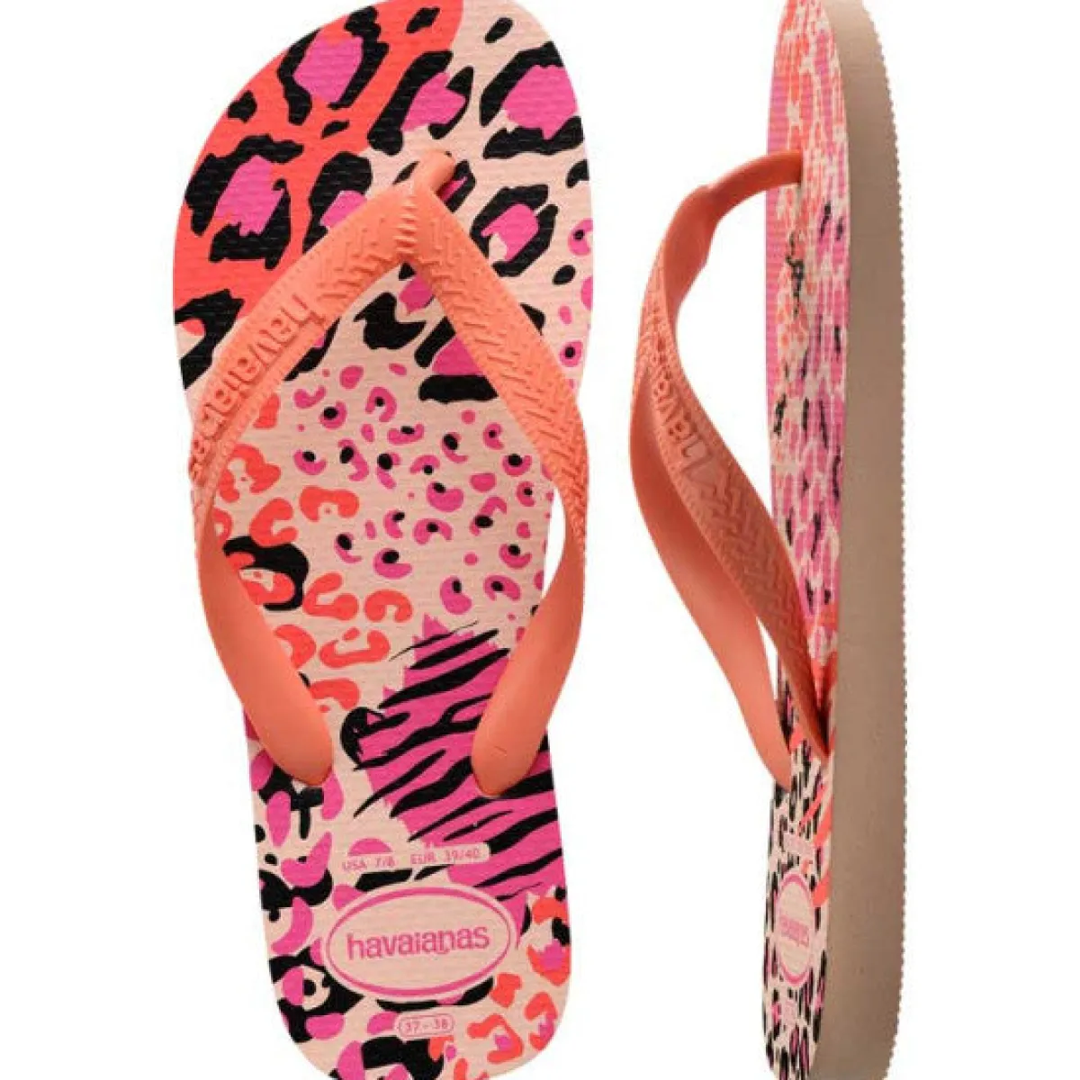 Sale Ciabatte infradito da donna multicolore con stampa leopardata e zebrata Top Animals Donna Ciabatte Donna