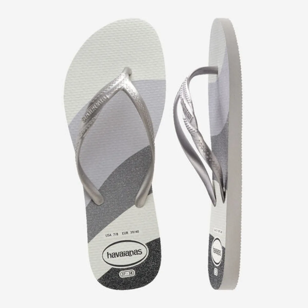 Outlet Ciabatte infradito Grigie e Argento da Donna Fantasia Gloss Donna Ciabatte Donna