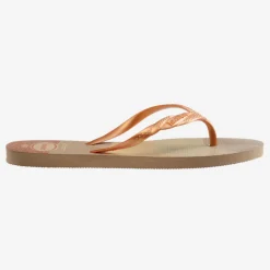 Clearance Ciabatte infradito Oro e Beige da Donna Fantasia Gloss Donna Ciabatte Donna