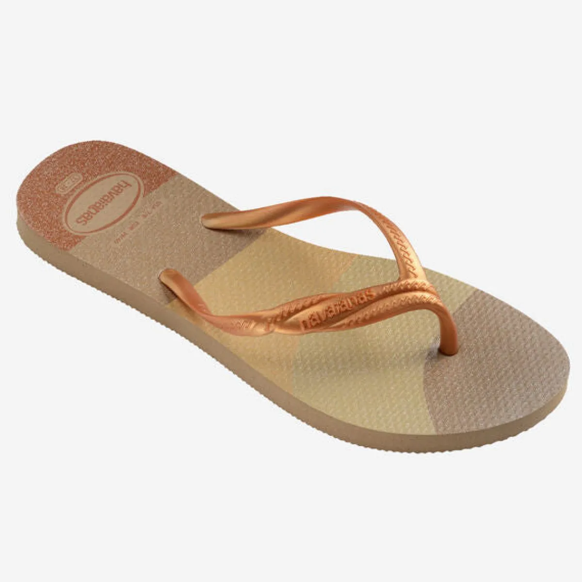 Clearance Ciabatte infradito Oro e Beige da Donna Fantasia Gloss Donna Ciabatte Donna