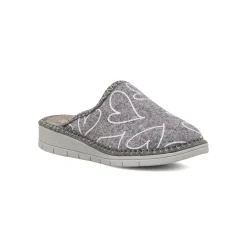Discount Ciabatte Pantofole Grigie da Donna con Cuori Donna Ciabatte Donna