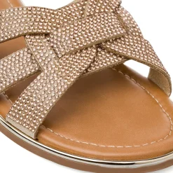 Best Ciabattine Champagne da Donna con dettaglio gioiello Strass Donna Scarpe Eleganti|Scarpe Cerimonia Donna