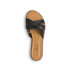 Online Ciabattine da donna nere con fascia singola intrecciata Donna Ciabatte Donna