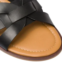 Online Ciabattine da donna nere con fascia singola intrecciata Donna Ciabatte Donna