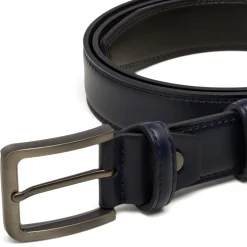 Online Cintura blu da Uomo in pelle con fibbia in metallo Uomo Cinture Uomo|Accessori Cerimonia Uomo