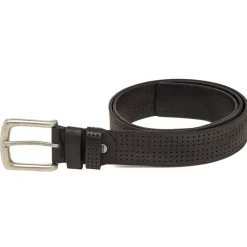 Clearance Cintura da uomo in pelle nera con dettagli traforati Uomo Accessori Cerimonia Uomo