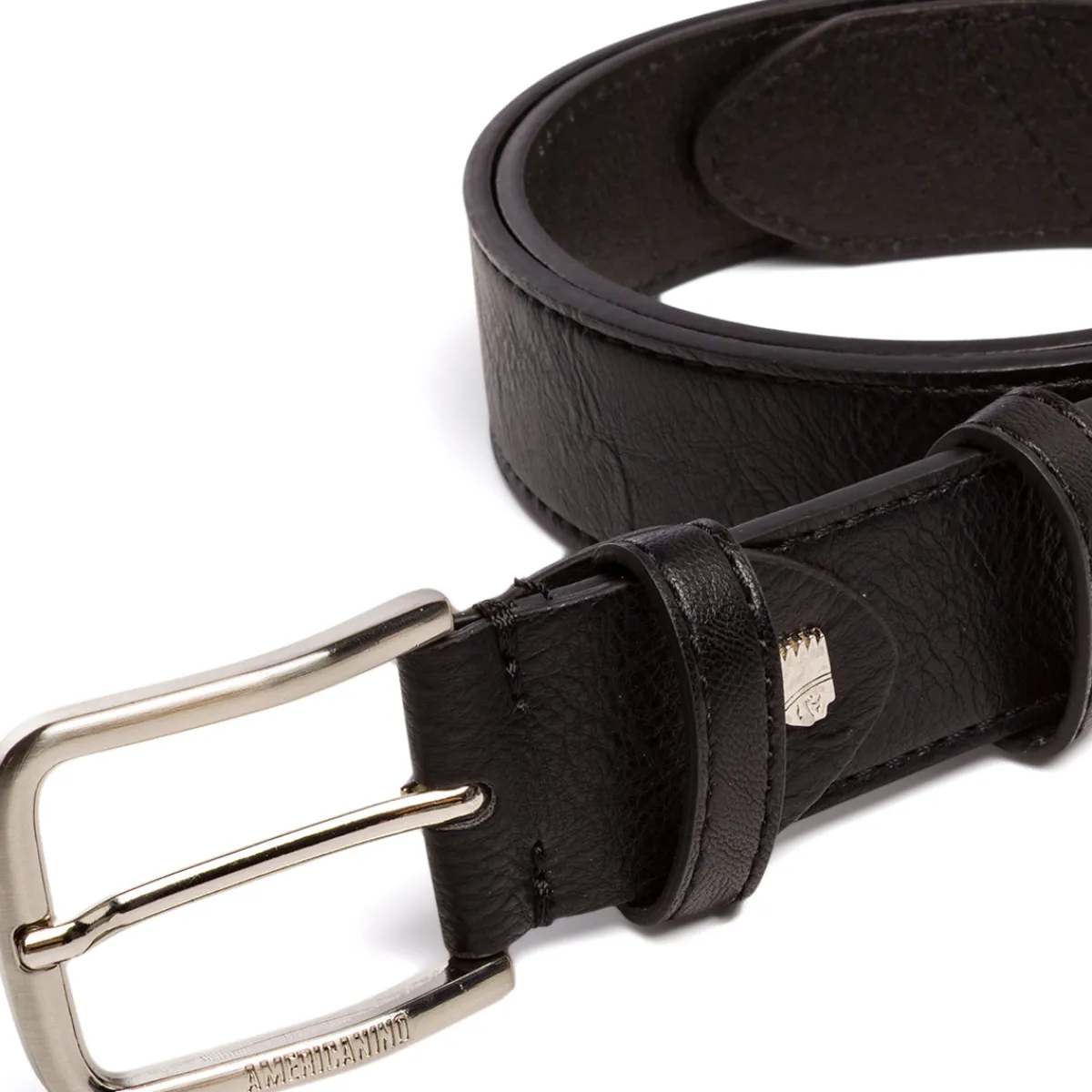 Discount Cintura da Uomo Nera con Fibbia in Metallo Uomo Cinture Uomo