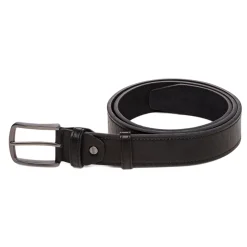 New Cintura da Uomo Nera con Fibbia Gunmetal Uomo Cinture Uomo