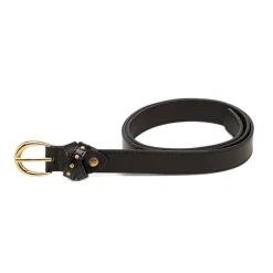 Hot Cintura nera da Donna con fibbia oro e dettaglio borchie Donna Cinture Donna