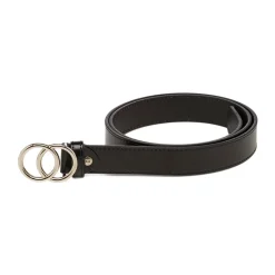 Discount Cintura nera da Donna con fibbia doppia Donna Cinture Donna