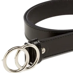 Discount Cintura nera da Donna con fibbia doppia Donna Cinture Donna