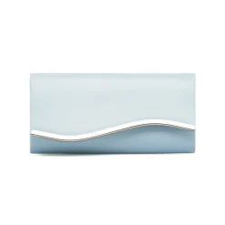 Outlet Clutch rigida Azzurra da donna con inserto in metallo frontale Donna Clutch & Pochette|Borse Cerimonia